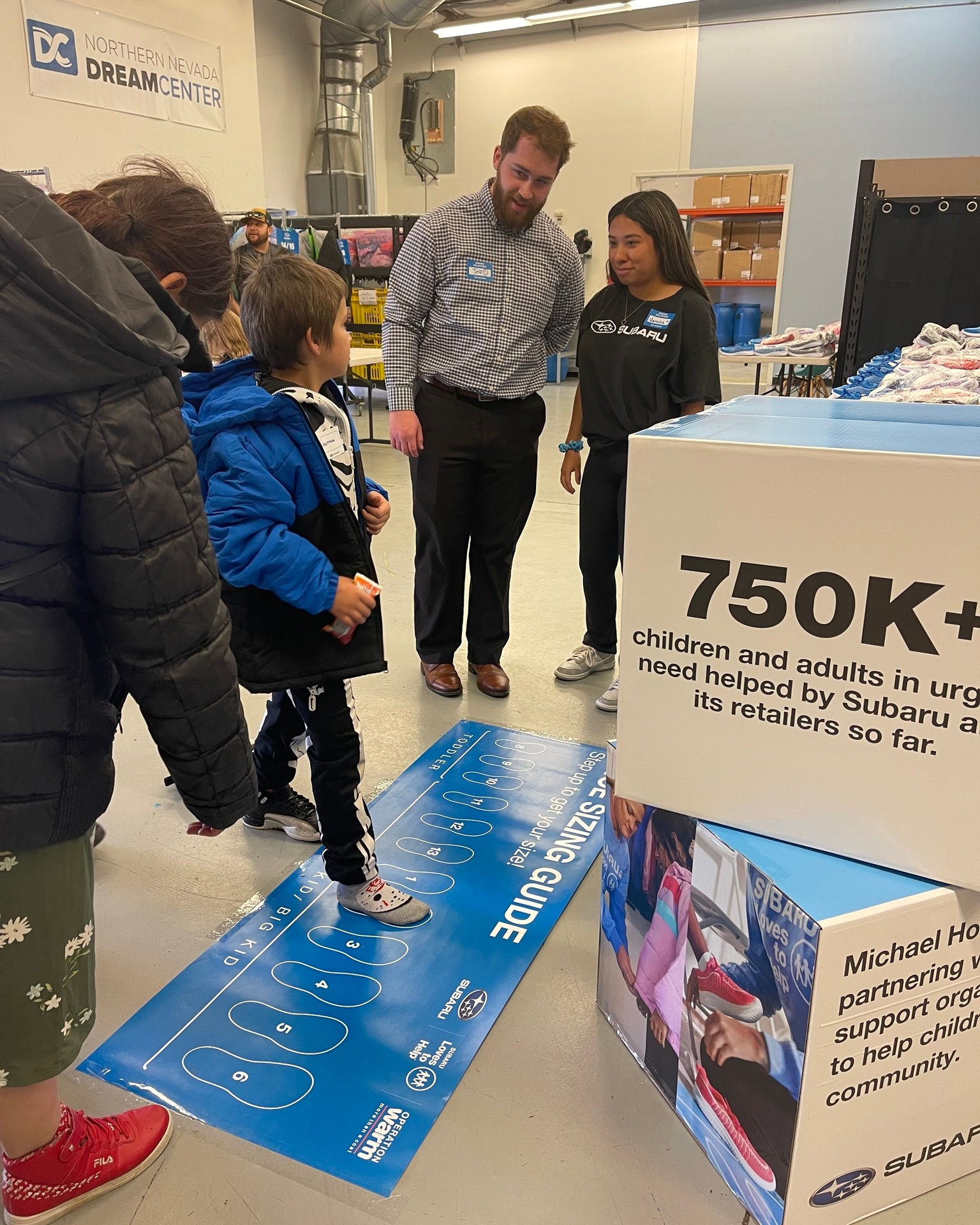 Free shoes for kids ages 2–11 at Northern Nevada Dream Center during Subaru Loves to Help event