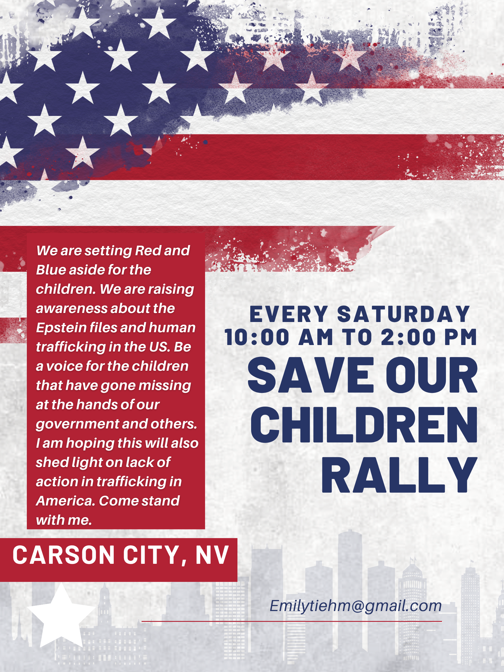 Save Our Children Rally – Every Saturday 10am to 2pm
