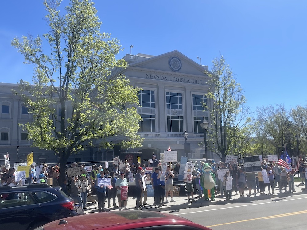 PHOTOS: Large turnout for downtown Carson City ‘No Kings’ demonstration at the capitol