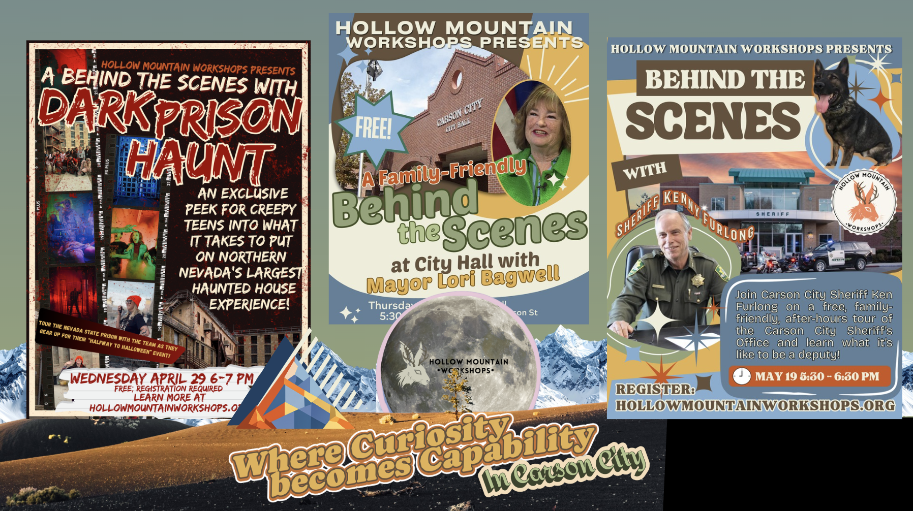Hollow Mountain Workshops is taking Carson City families Behind-the-Scenes with exclusive peeks into Haunted Prisons, the Sheriff’s Office, and City Hall 