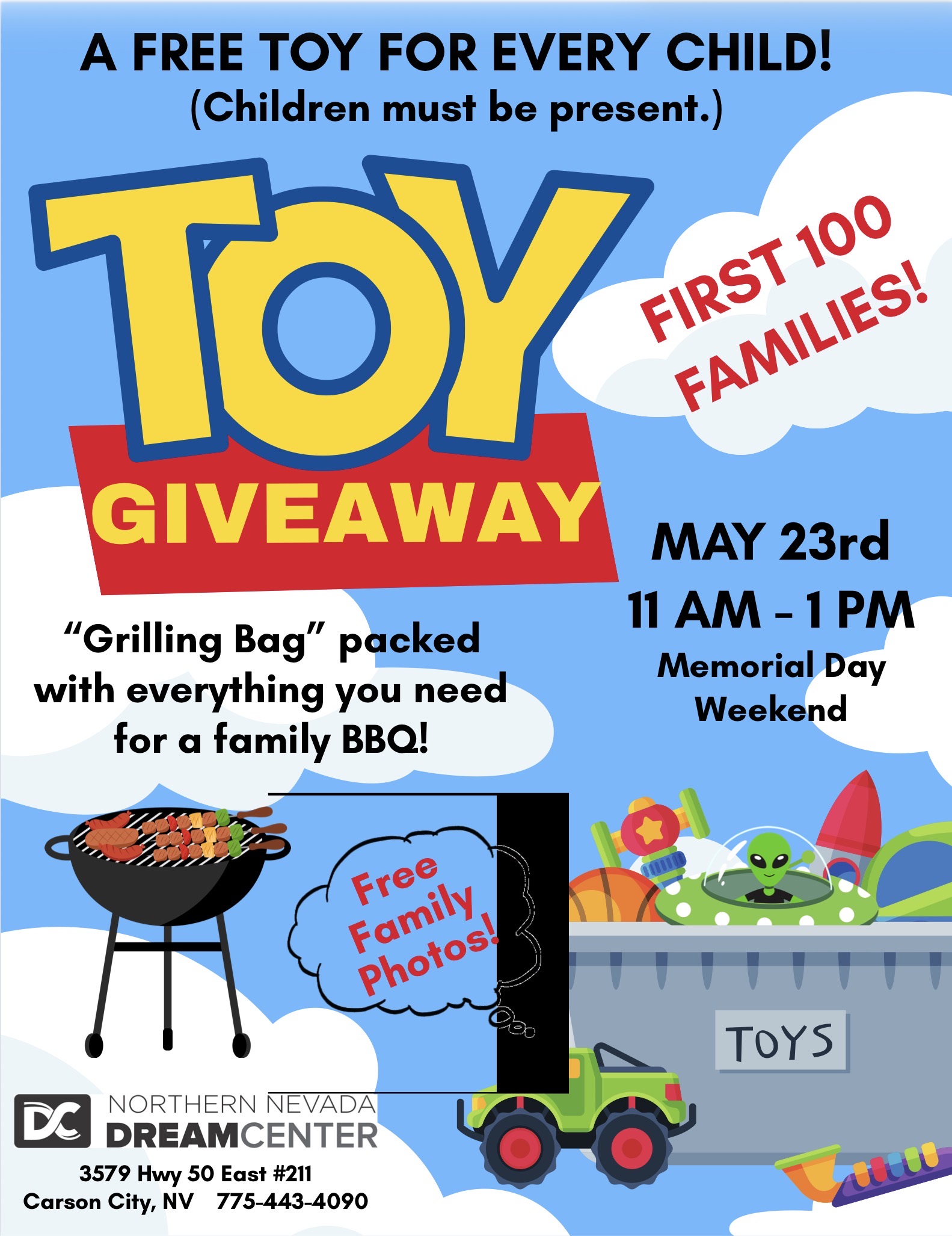Grill, Chill & PLay: Memorial Day Weekend Family Giveaway in Carson City hosted by The Northern Nevada Dream Center