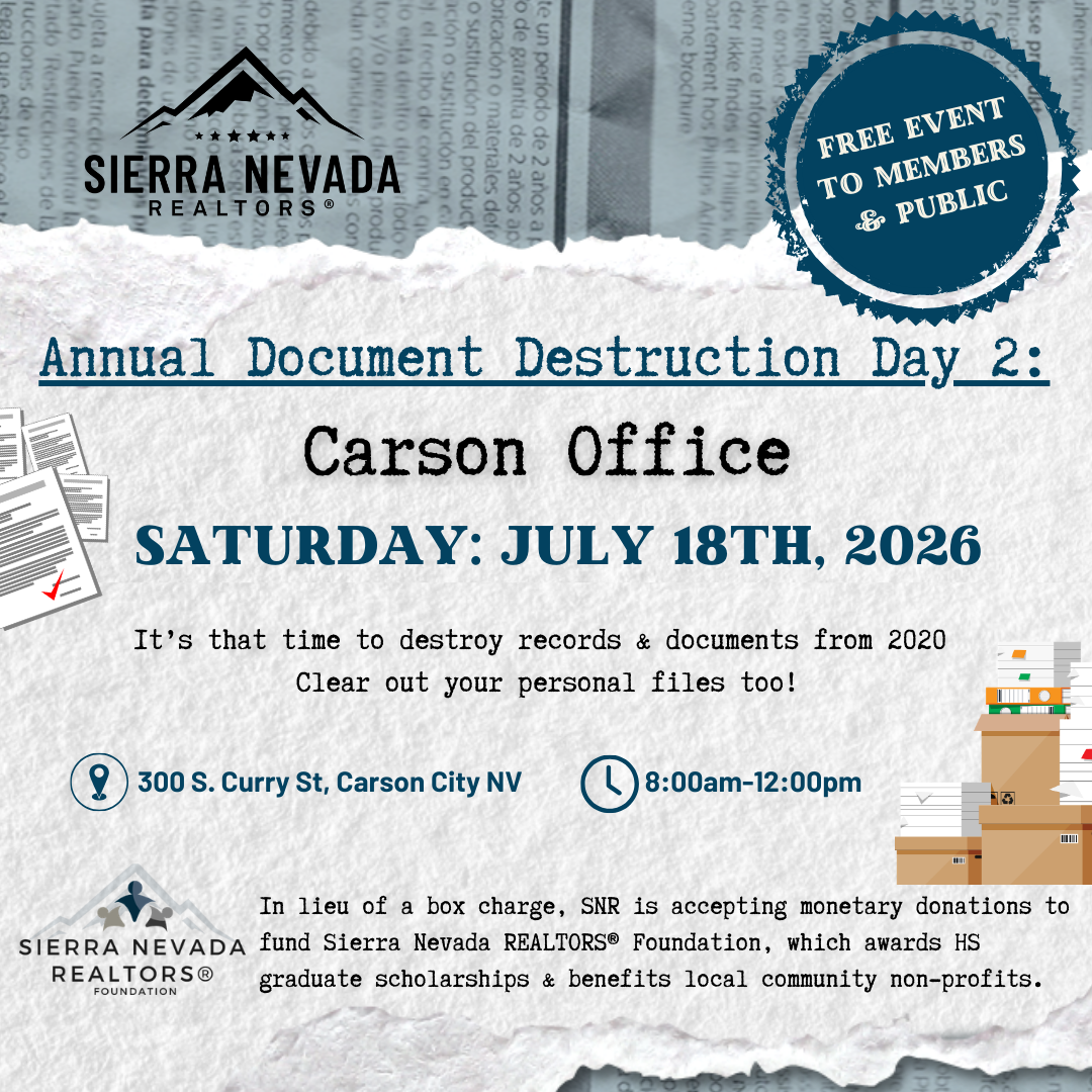 House Reno's Doc Sierra Nevada Realtors to hold document destruction shred days in ...