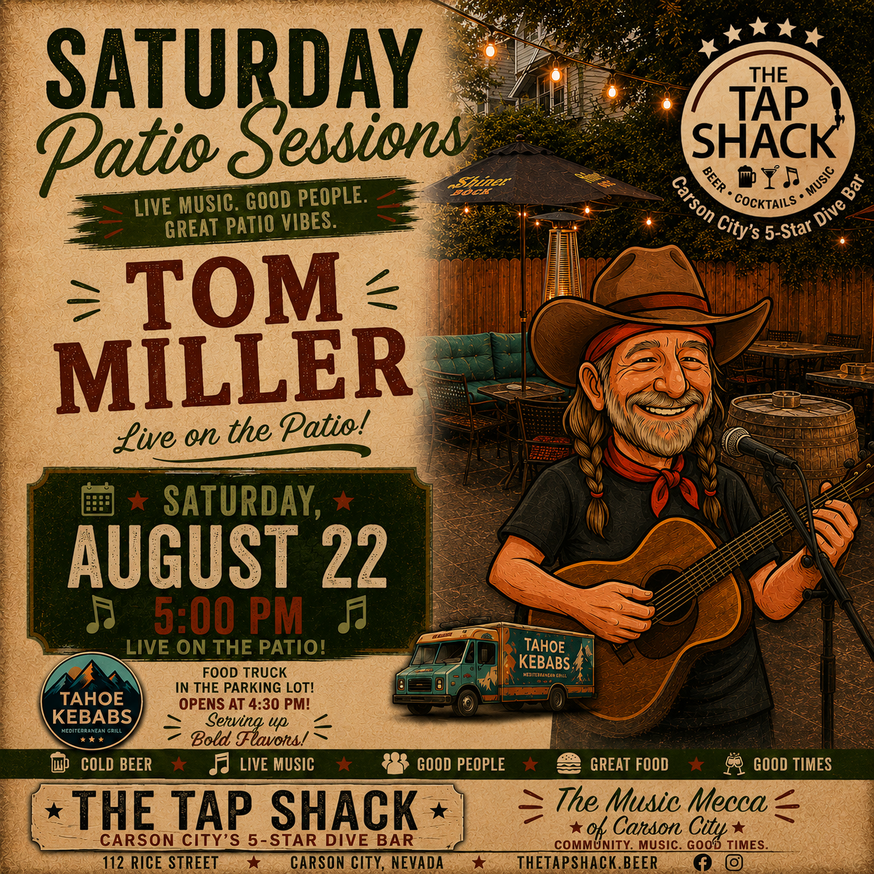 Saturday Patio Sessions | Tom Miller Live at The Tap Shack