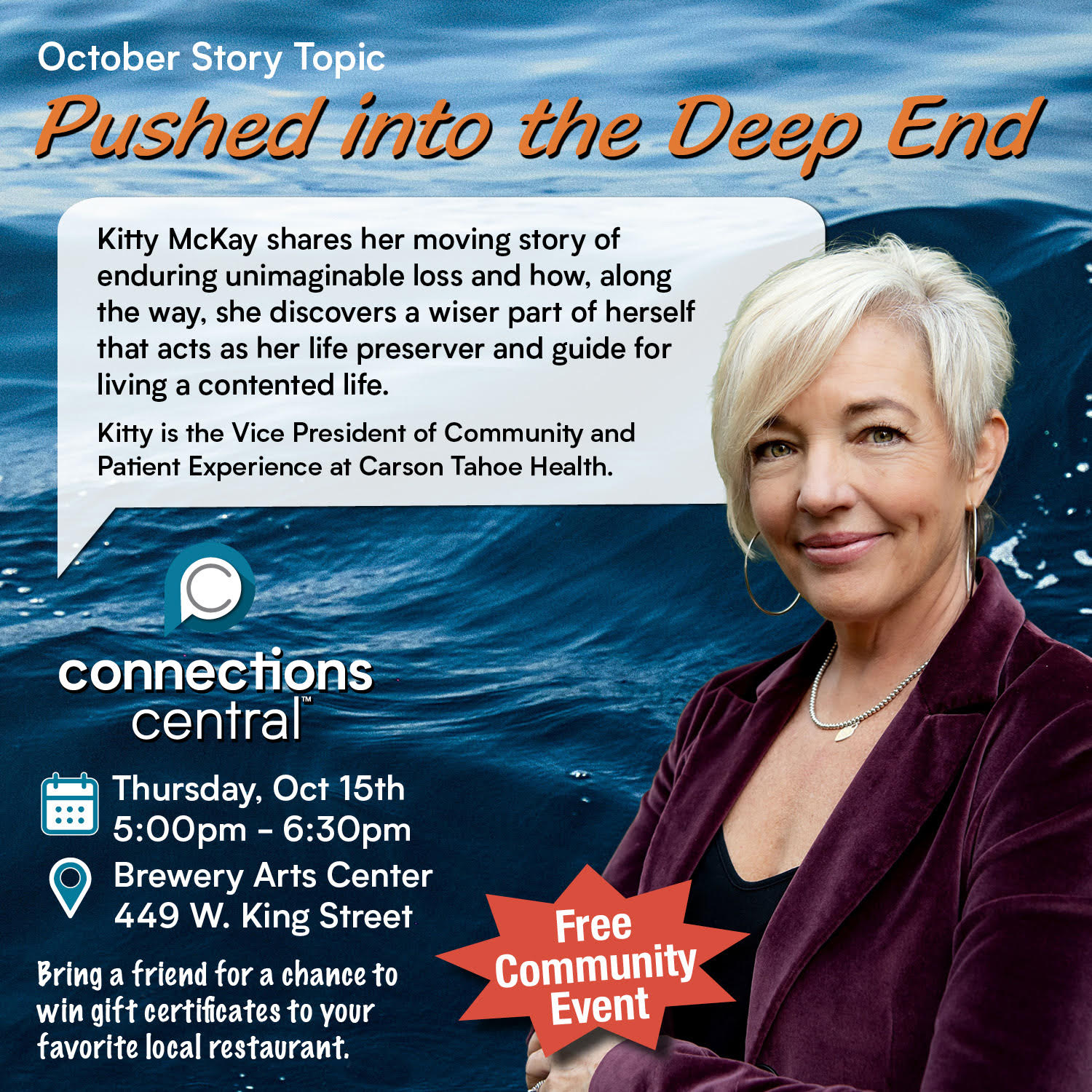 “Pushed into the Deep End” – CONNECTIONS Central Speaker Event