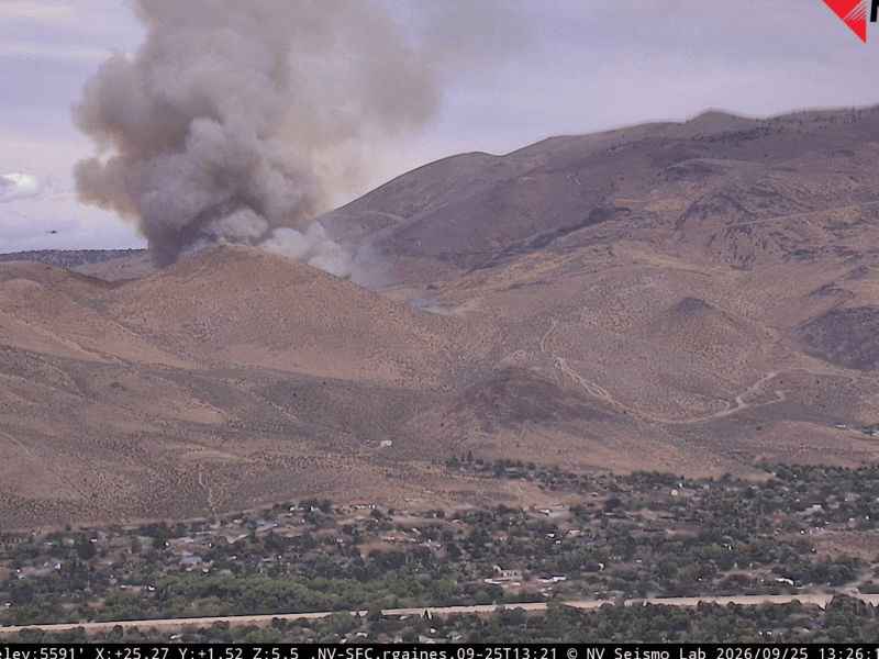 Windy conditions fuel brush fire in Goni hills area in Carson City