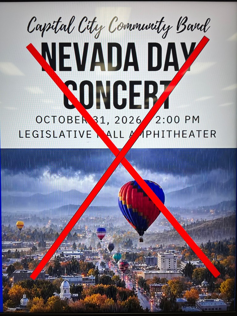 Carson City Community Band cancels Nevada Day concert due to weather