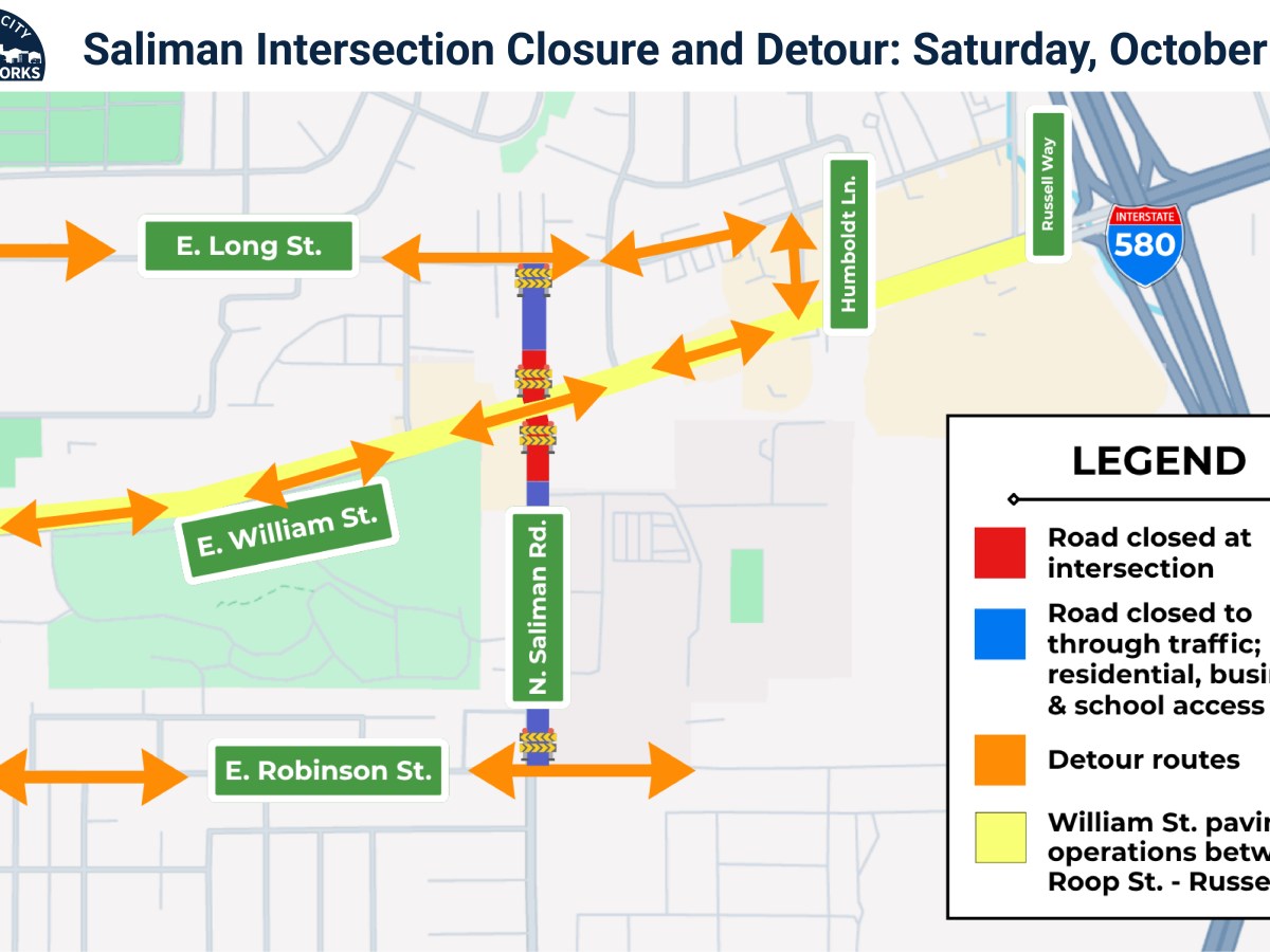Final paving operations on East William Street in Carson City begin Monday