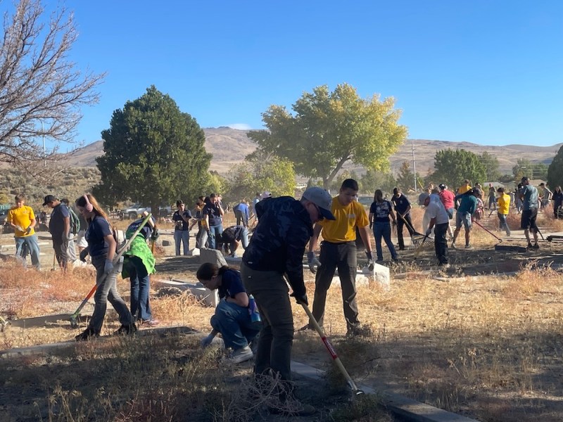 Carson City volunteers pitch in for fall community cleanup at Lone Mountain Cemetery